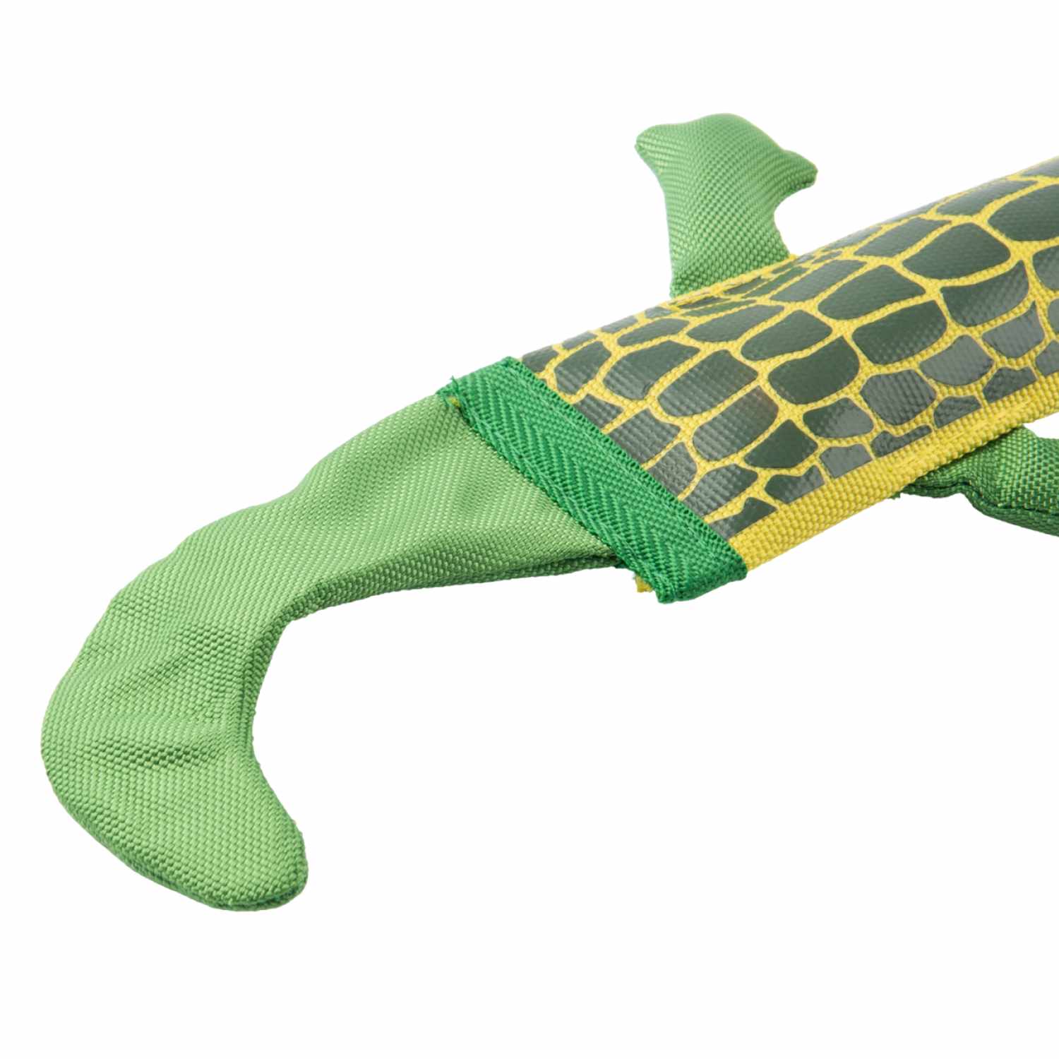 Игрушка Mr.Kranch из пожарного шланга для собак Крокодил с пищалкой 65 см зеленая