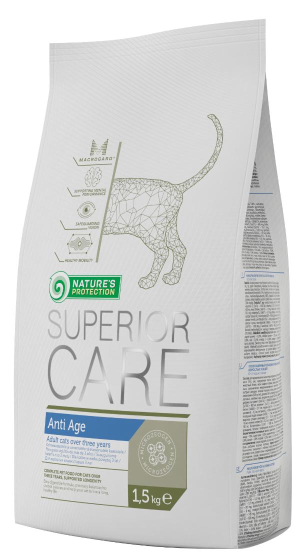 Сухой корм для кошек Nature's Protection Anti Age Cat полнорационный корм для кошек 
