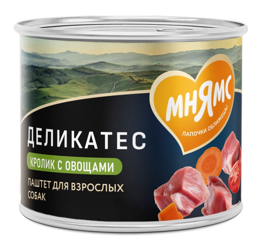 Влажный корм Мнямс Паштет из кролика с овощами для собак всех пород "Касуэла по-мадридски"