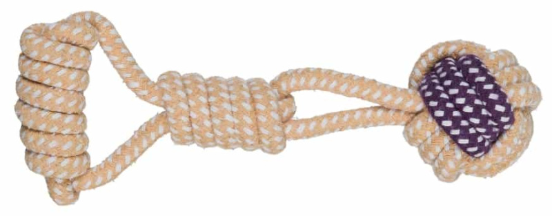 Игрушка для собак "TRIXIE" в виде мяча с ручкой хлопковая, д-р 6*23 см