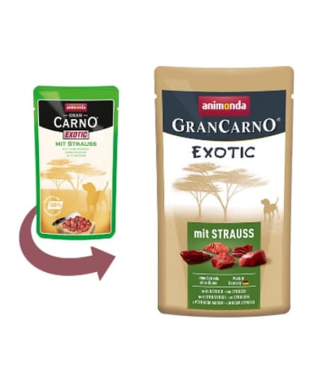 Пресервы для собак Влажный корм для собак Animonda Gran Carno Exotic (мясо страуса) 125 гр