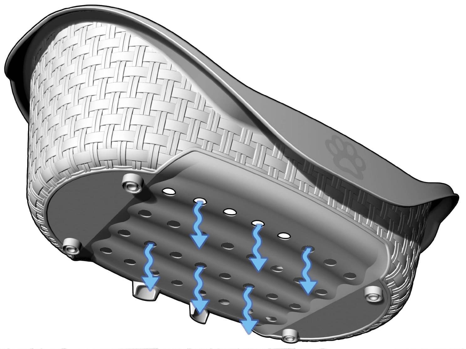 Корзина для собак светло-серая (без подушки)