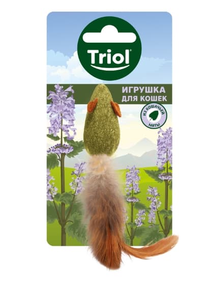 Игрушка для кошек из кошачьей мяты "Мышка с перьями" 50/110 мм (22171049)
