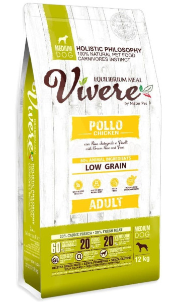 Питание для собак средних пород Vivere Dog Adult Medium (курица)