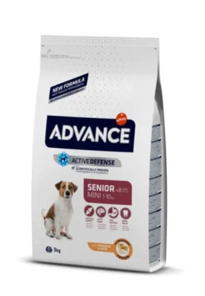 Пища для присторелых собак мелких пород Сухой корм для собак Advance Dog Senior Mini (курица)