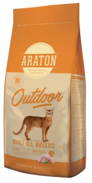 Сухой корм для кошек Araton Adult Outdoor Cat (Курица и индейка) полнорационный корм для кошек имеющих доступ на улицу