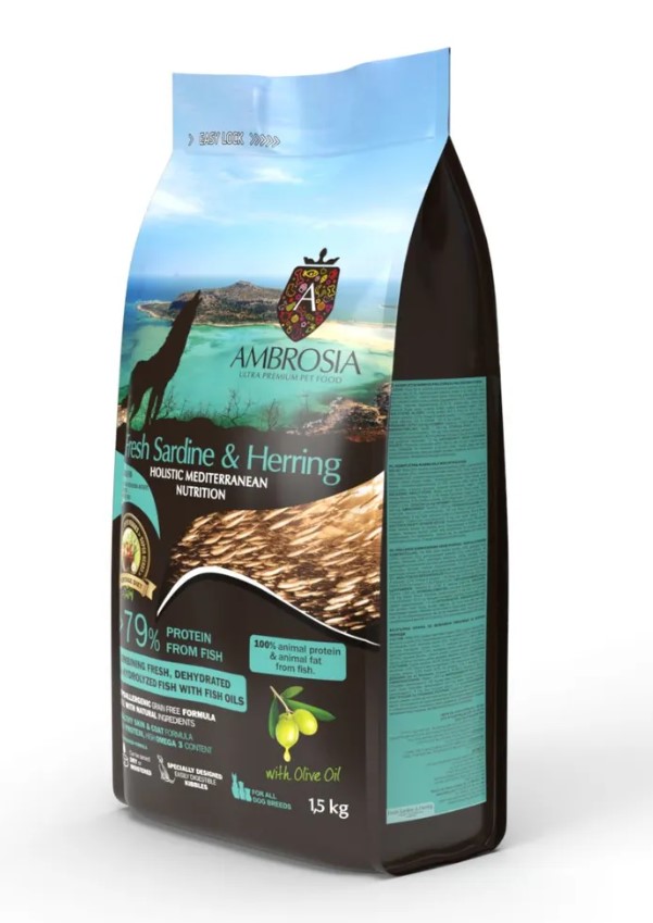 Щенячий корм AMBROSIA MEDITERRANEAN (сардина, сельдь)