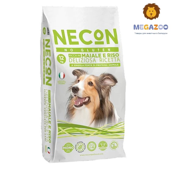 Каталог Сухой корм для собак Necon Delicious Adult (свинина, рис) для собак