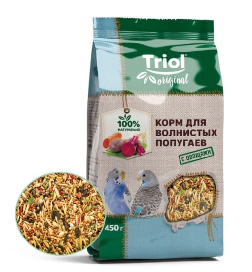 Корм для волнистых попугаев с овощами Triol 450 г (50111011)