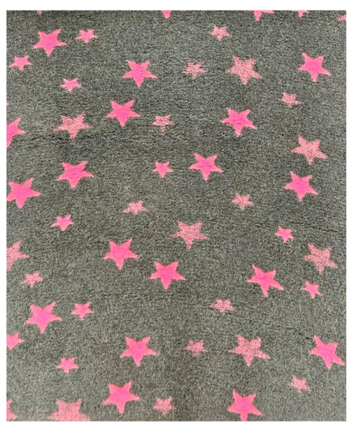 Коврик меховой для собак ProFleece Звездочки 1х1.6 м, графит/вишневый