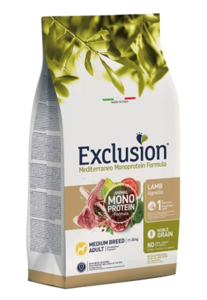 Каталог Сухой корм для собак EXCLUSION Monoprotein Noble Grain Adult Medium (ягненок) для собак