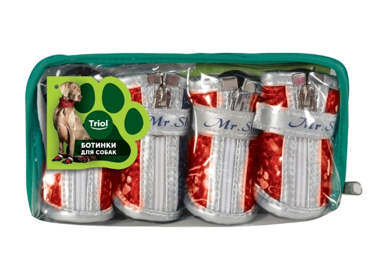 Ботинки для собак красные Triol