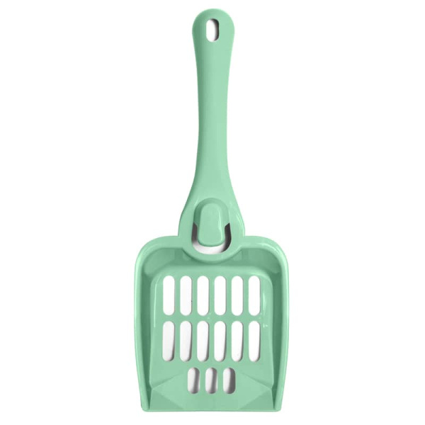 Совок с креплением на бортик, зеленый для всех видов наполнителей