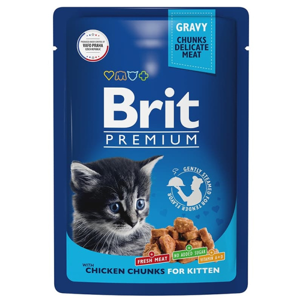 Brit Premium Chicken Chunks for Kitten пресервы для котят цыплёнок в соусе