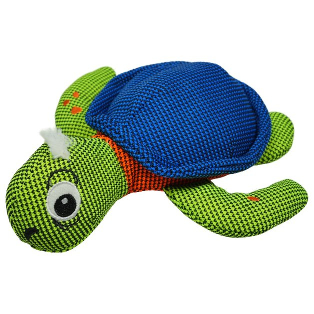 Mr.Kranch Игрушка для собак Черепашка с пищалкой 29 см, синяя с зеленым
