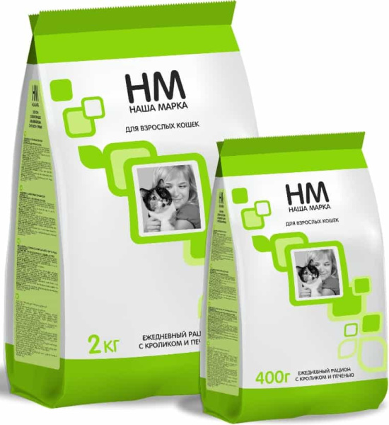 Полнорационный корм для кота Наша Марка (кролик и печень)