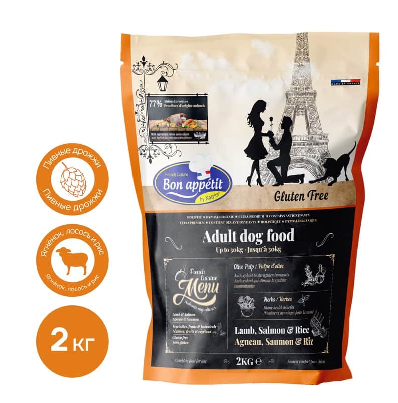 Повседневный корм для собак Bon Appetit DOG Adult (ягненок, лосось, рис)