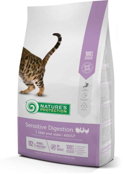 Сухой корм для кошек Nature's Protection Sensitive Digestion сбалансированный корм для кота 