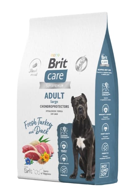 Пища для собак Сухой корм для собак Brit Care Dog Adult Large Chondroprotectors (индейка, утка)