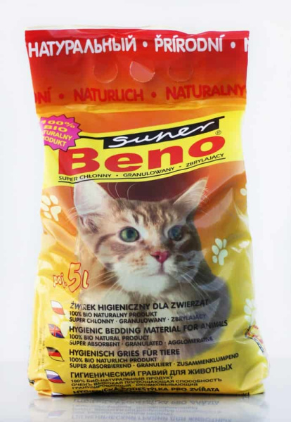 Бентонитовый наполнитель для кошек Super Beno Natural 5 л