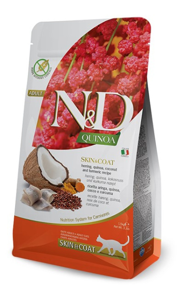 Сухой корм для кошек Farmina N&D GF Quinoa Cat Skin & Coat Herring Adult