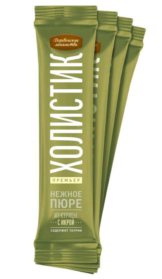 Деревенские лакомства для кошек Нежное пюре из курицы с икрой летучей рыбы 40 гр