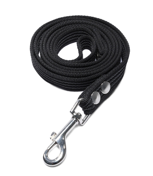 Поводок для собак из капрона с латексной нитью "Апорт" (черный)