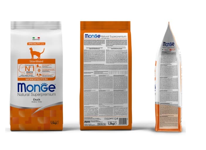 Сухой корм для кошек Monge Cat Monoprotein Sterilized (утка)