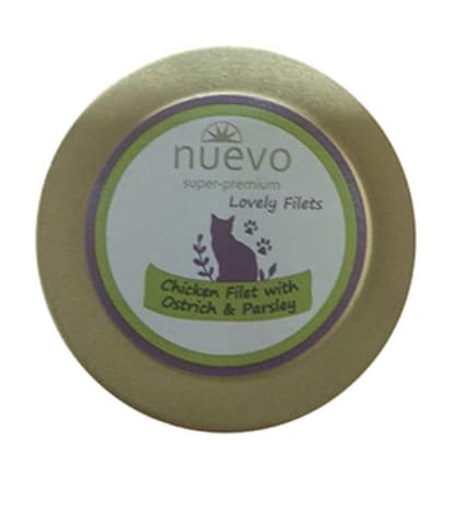 Влажный рацион для кошек NUEVO Cat (филе курицы, страус, петрушка) 85 гр 