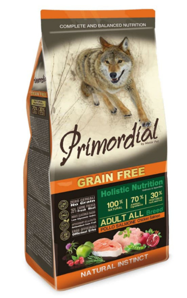 Каталог Сухой корм для собак Primordial Dog Adult (лосось, курица) для собак