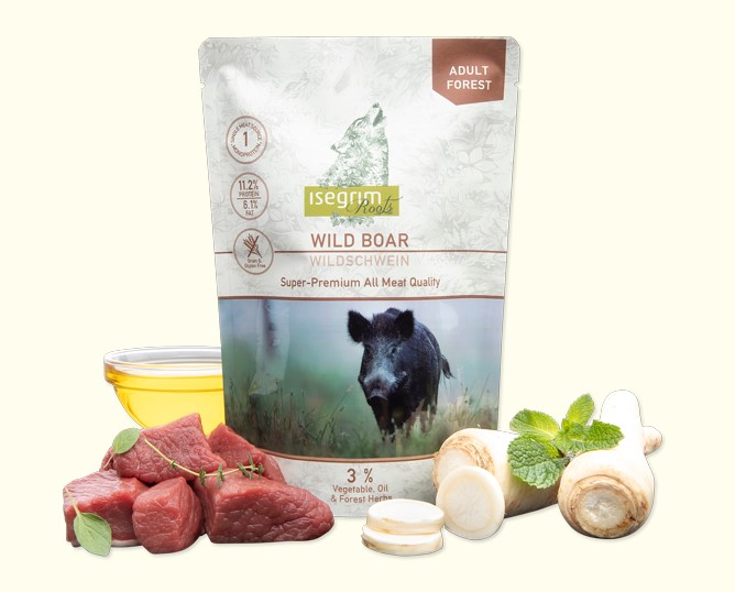 Пресервы для собак Влажный корм для собак Isegrim Roots Adult Forest (дикий кабан)