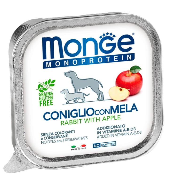 Мокрый корм для собак Monge Natural Monoprotein Dog Adult (кролик, яблоко)