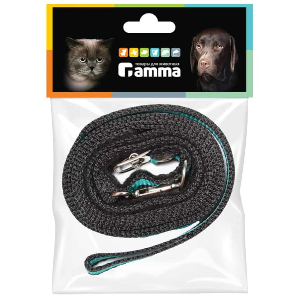 Комплект ошейник и поводок из капрона Gamma
