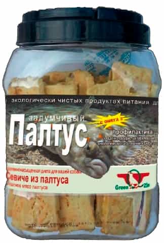 Лакомства для собак "Green Qzin" ПАЛТУС, Сушеное мясо палтуса 750 г (717317)