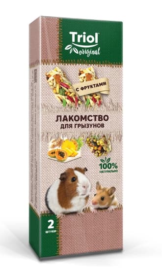 Лакомство для грызунов с фруктами Triol Original уп. 2 шт (40161015)