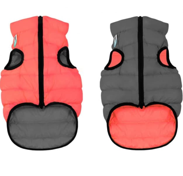 Курточка двухсторонняя для собак AiryVest (коралловый/серый)
