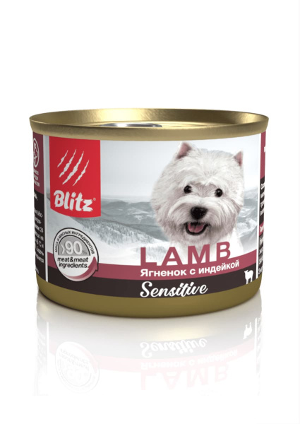 Паштет для собак Blitz Sensitive Dog Pate (ягненок, индейка)