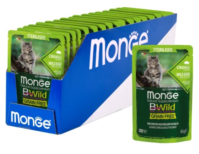 Влажное питание для кошек Monge Cat BWild Grain Free Adult (треска, овощи)