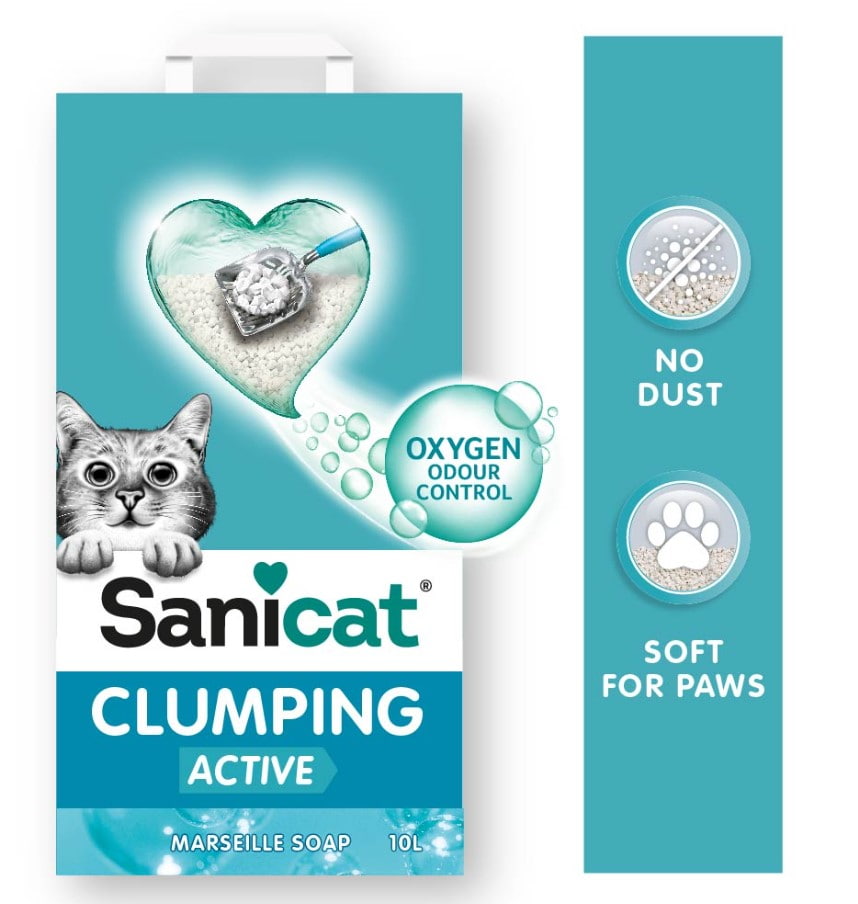 Наполнитель бентонитовый Sanicat Clumping White ACTIVE Marseille Soap