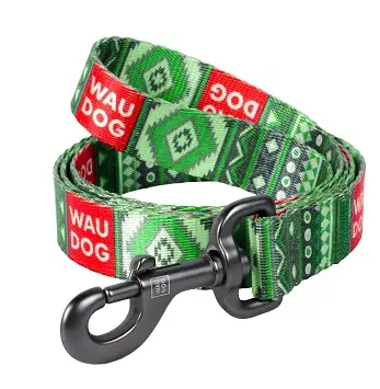 Поводок с рисунком "Этно зеленый" Nylon WAUDOG