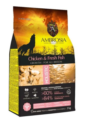 Пища для щенков Сухой корм для щенков Ambrosia Grain Free Puppy All Breed (курица, рыба)