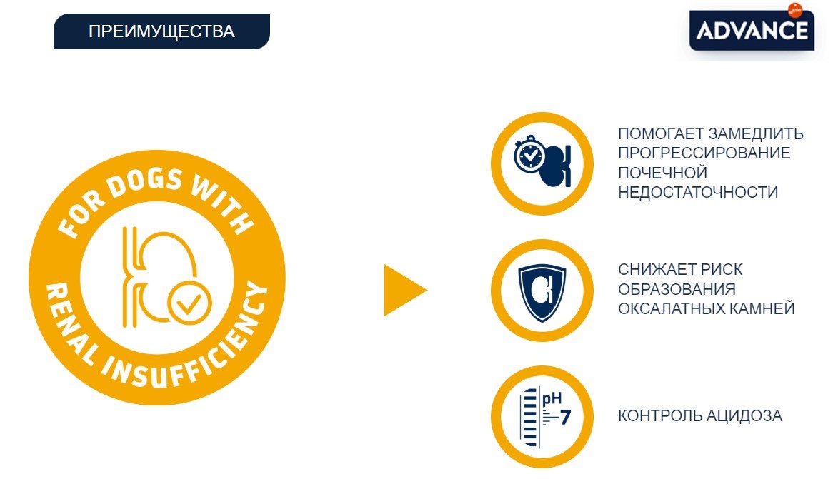 Диета для собак Сухой корм для собак Advance Veterinary Diets Renal