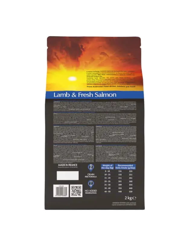 Повседневный корм для собак всех пород Сухой корм для собак Ambrosia Grain Free Dog Adult All Breed (ягненок, лосось)