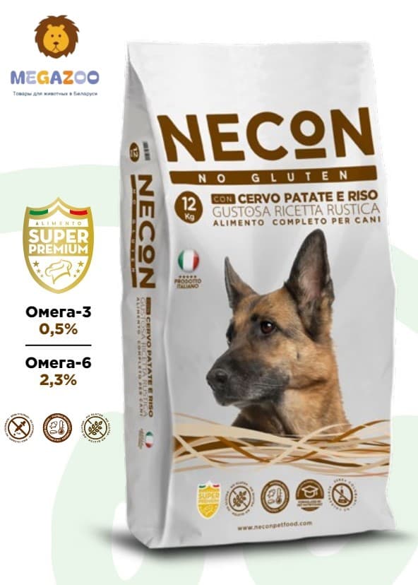 Питание для собак Necon Gustosa Adult (оленина, картофель и рис)