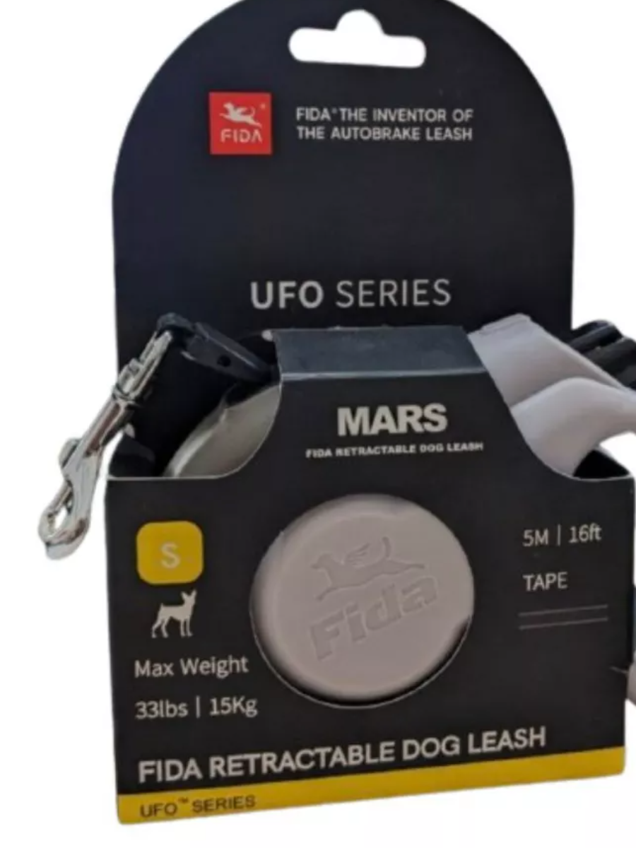 Поводок-рулетка для собак Fida Mars (лента), коричневая