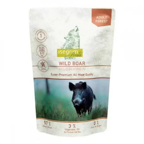 Пресервы для собак Влажный корм для собак Isegrim Roots Adult Forest (дикий кабан)