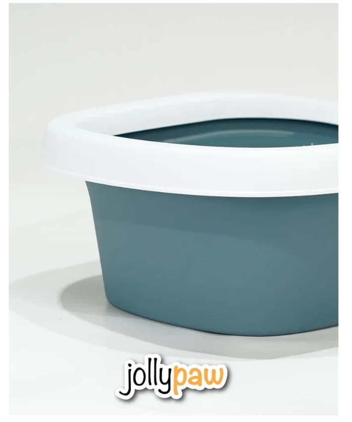 Туалет для кошек с высоким бортиком Jollypaw (серо-голубой)