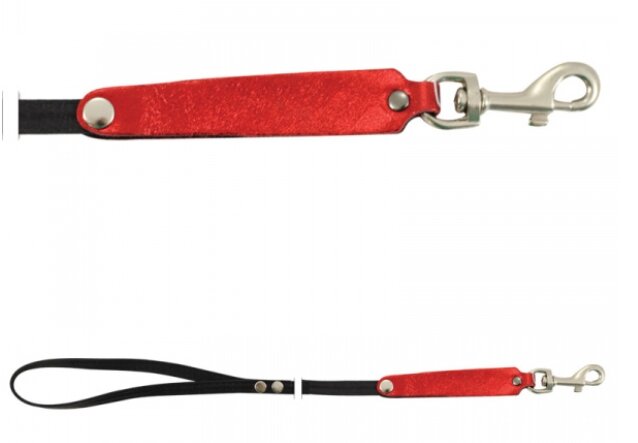 Поводок-миди кожаный с расширением для собак 10х1100 мм (11032001)