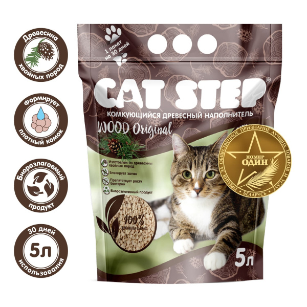 Наполнитель CAT STEP Wood Original 5 л