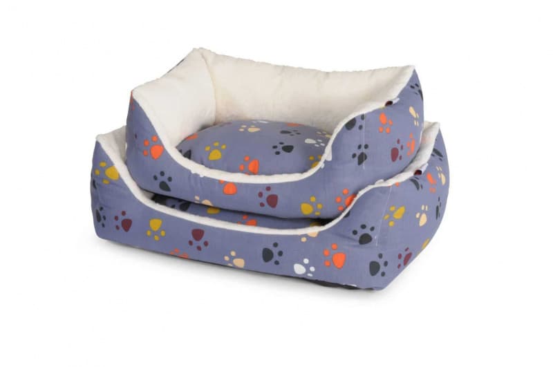 Лежанка прямоугольная синяя с лапками